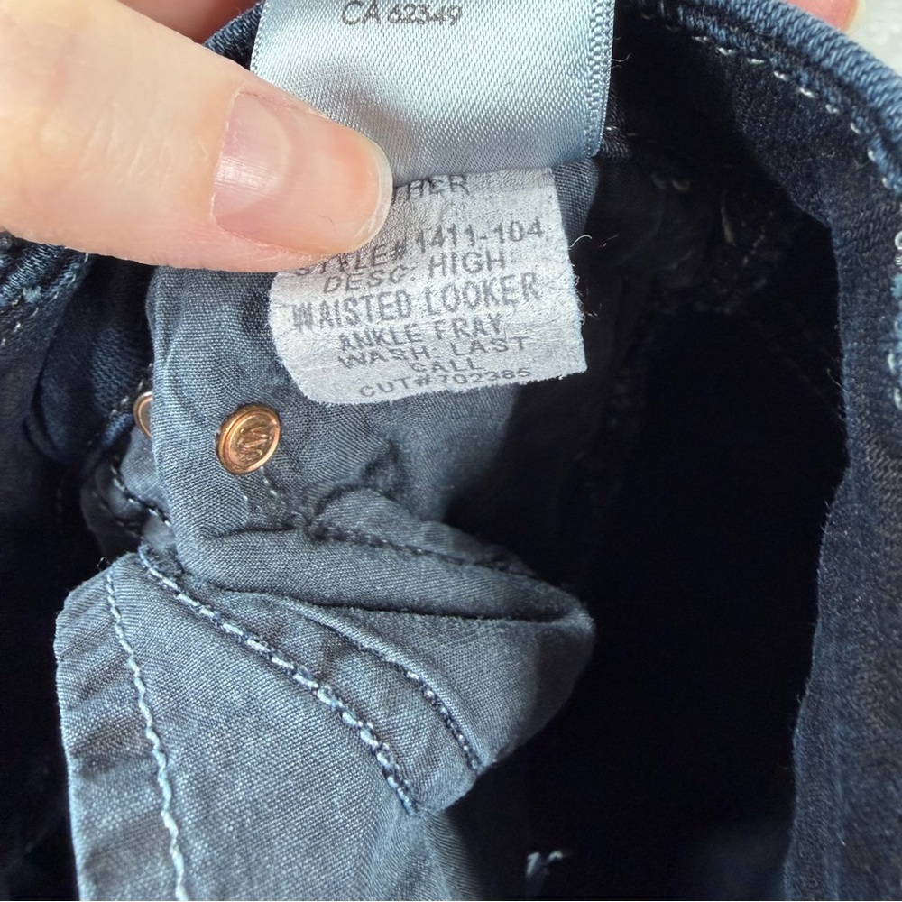 Mother Dark Wash High Waisted Looker‎ Ankle Fray Jeans - Picture 6 of 7